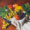 Oil painting of a still life